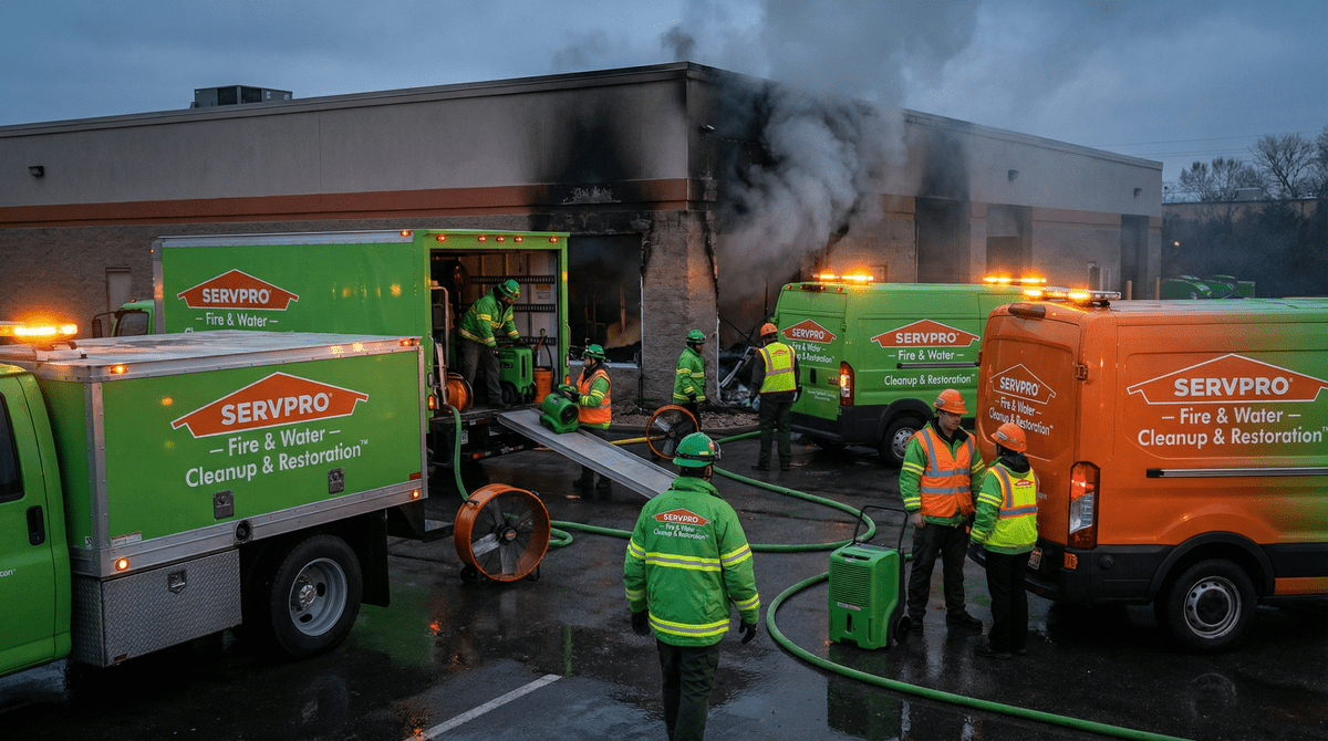 SERVPRO fire and water cleanup logo